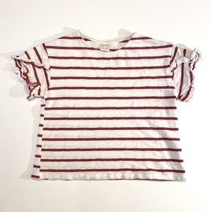 Girls | Zara Girls | Short Sleeve Tee | White & Red | 7